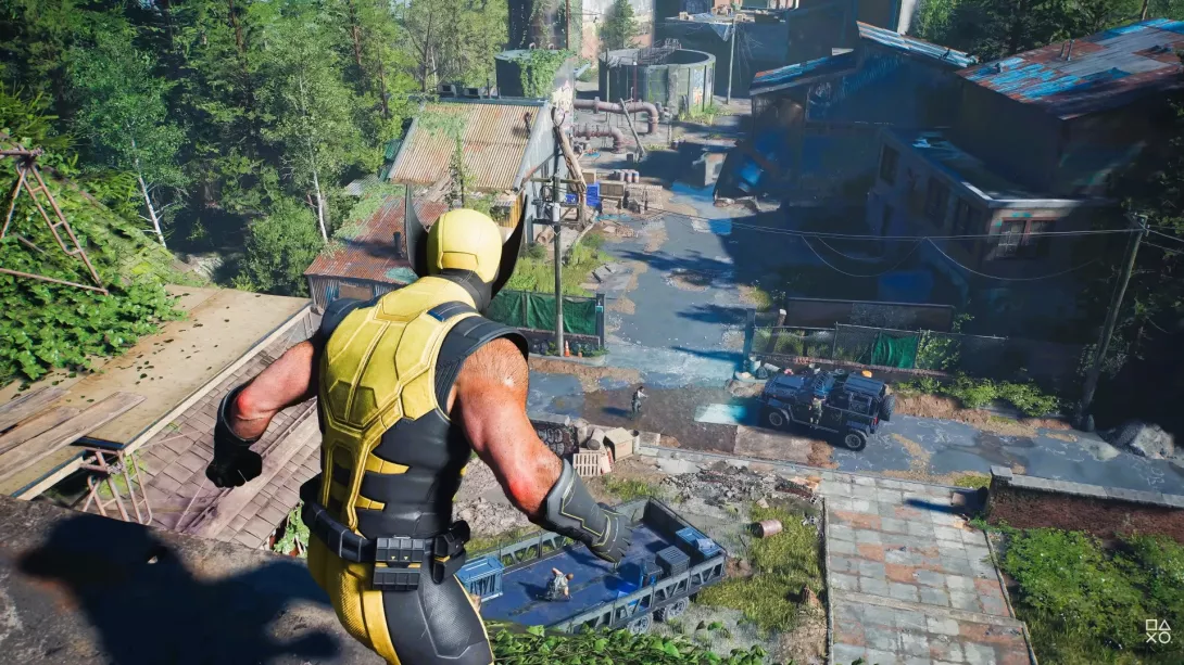 Wolverine katselee katolta reittiään 