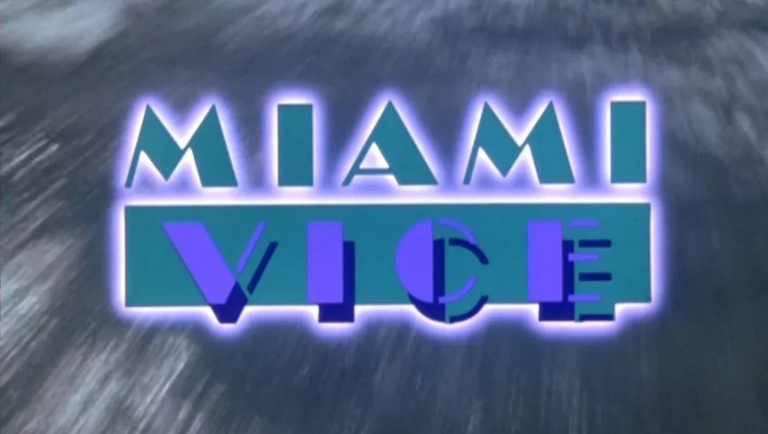 Miami Vice, kasaritunnelmainen logo televisiosarjasta.