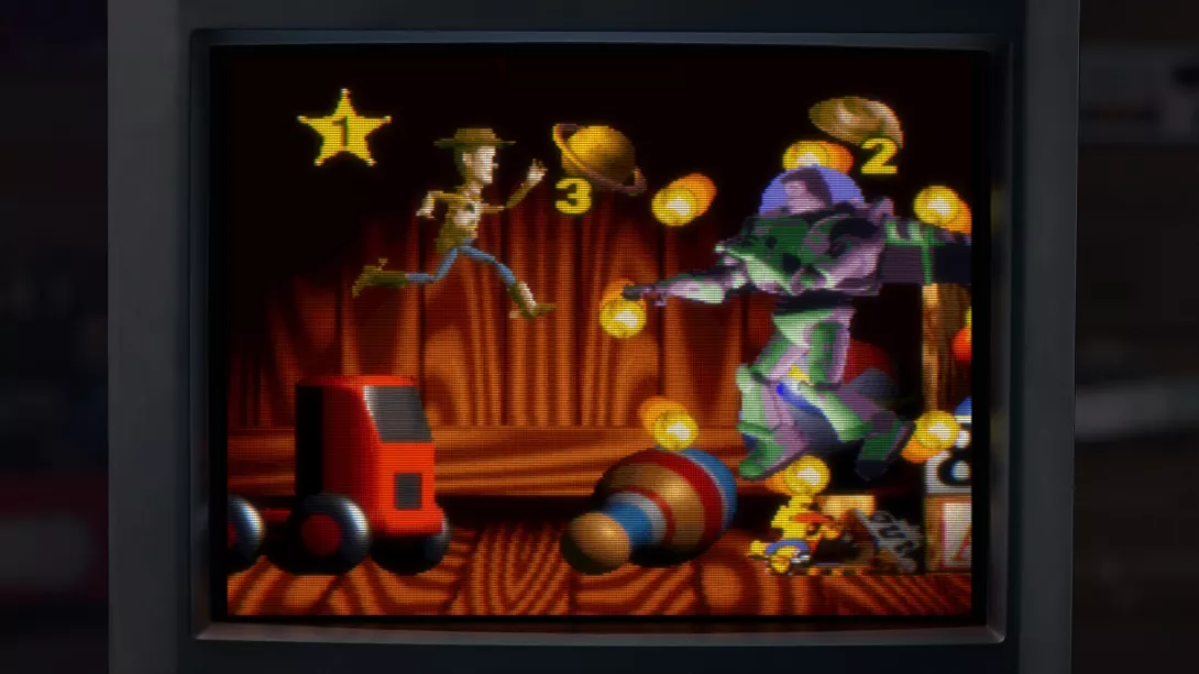 Toy Story Retro Roundup Ensimmäinen Toy Story CRT-filtterillä
