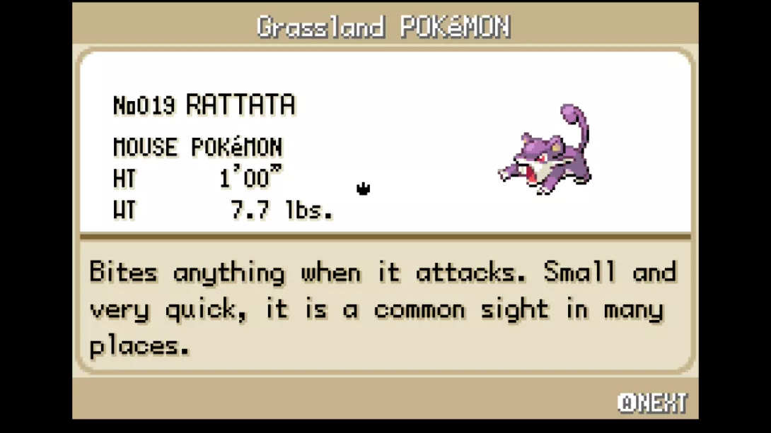 Pokémon LeafGreen Version – Rattata-ruutu