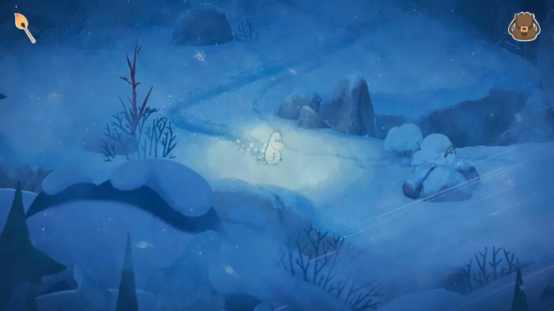 Moomintroll: Winter's Warmth Muumipeikko Talven taika Switch 2 ulkosalla myrskyssä