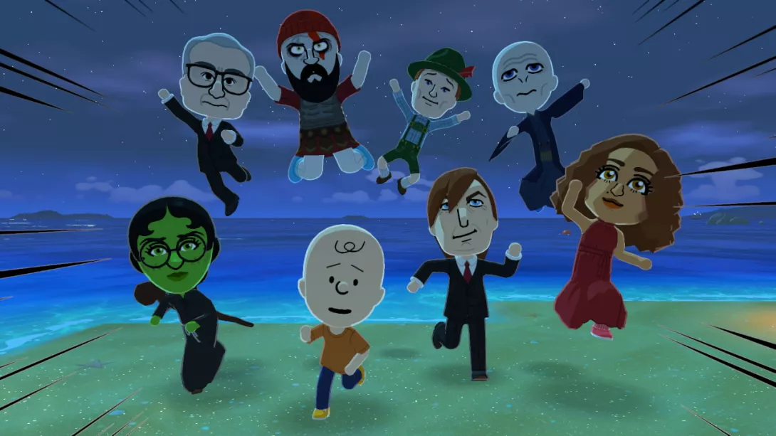 Tomodachi Life: Living the Dream ryhmäkuva rannalla