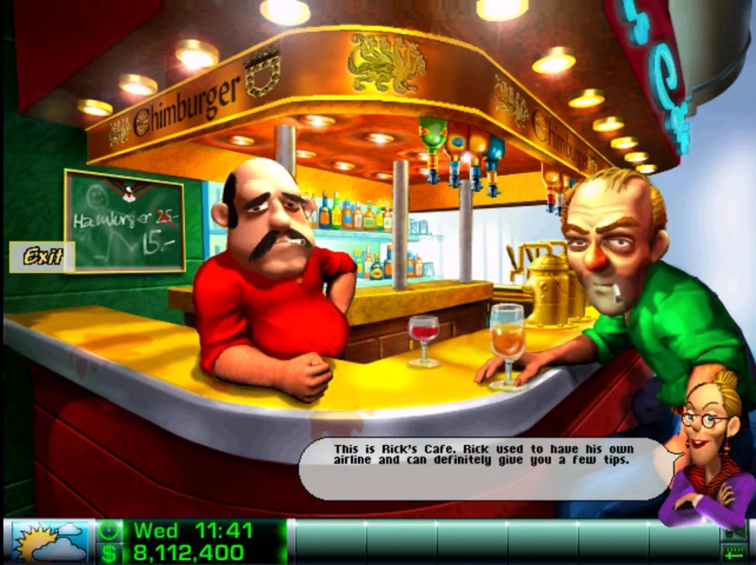Airline Tycoon Retromuistelo Rick's bar