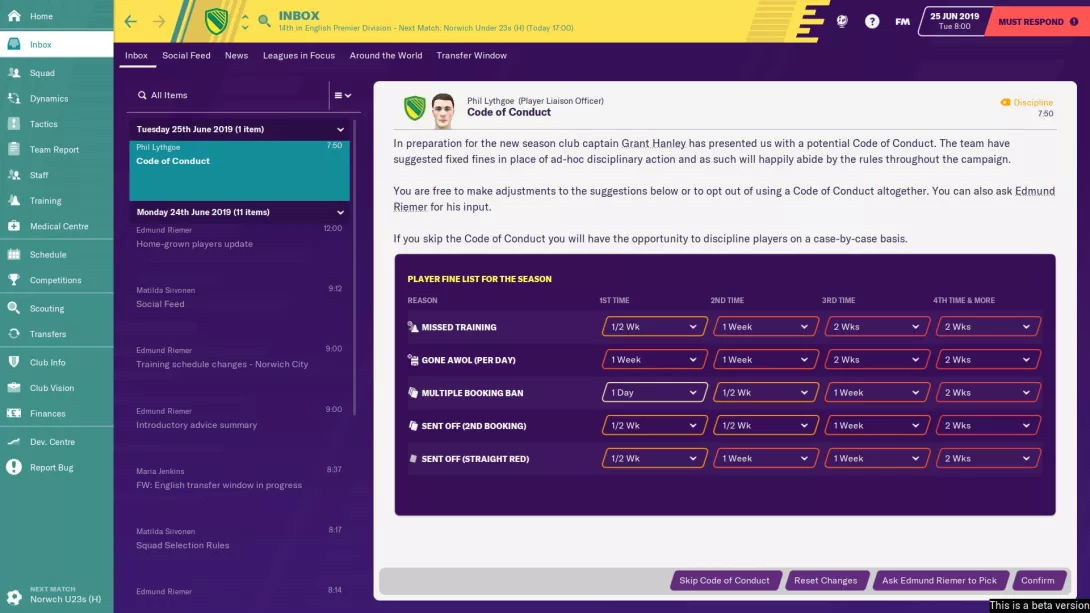 Football Manager 2020: Sakot