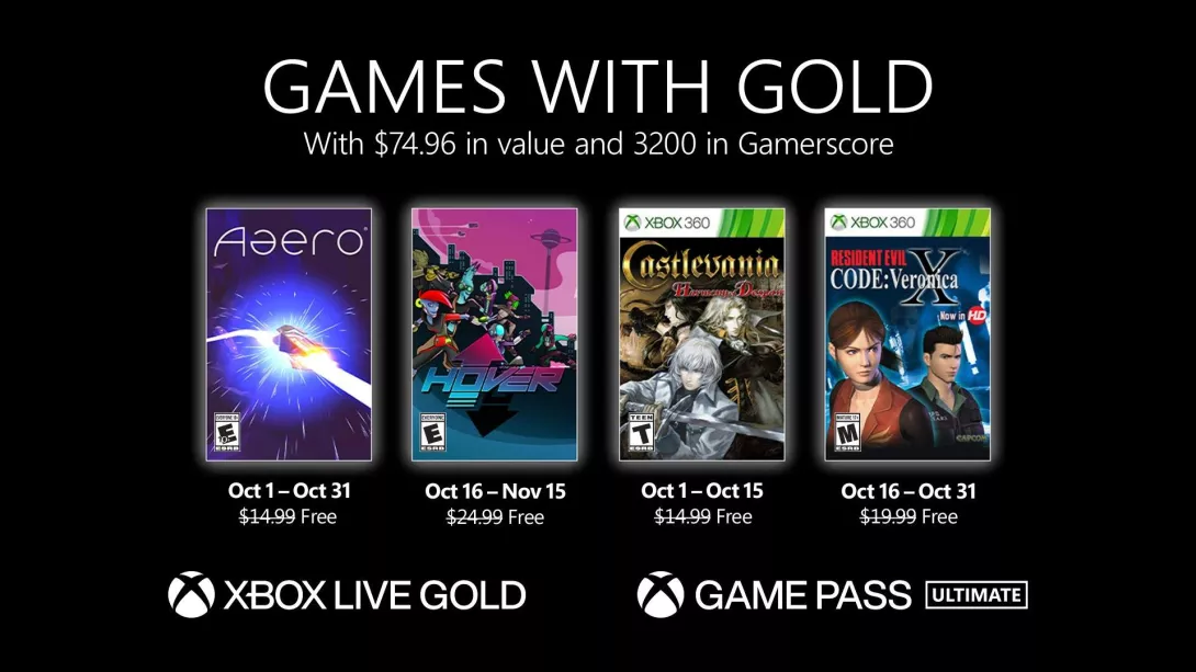 Games with Gold lokakuu