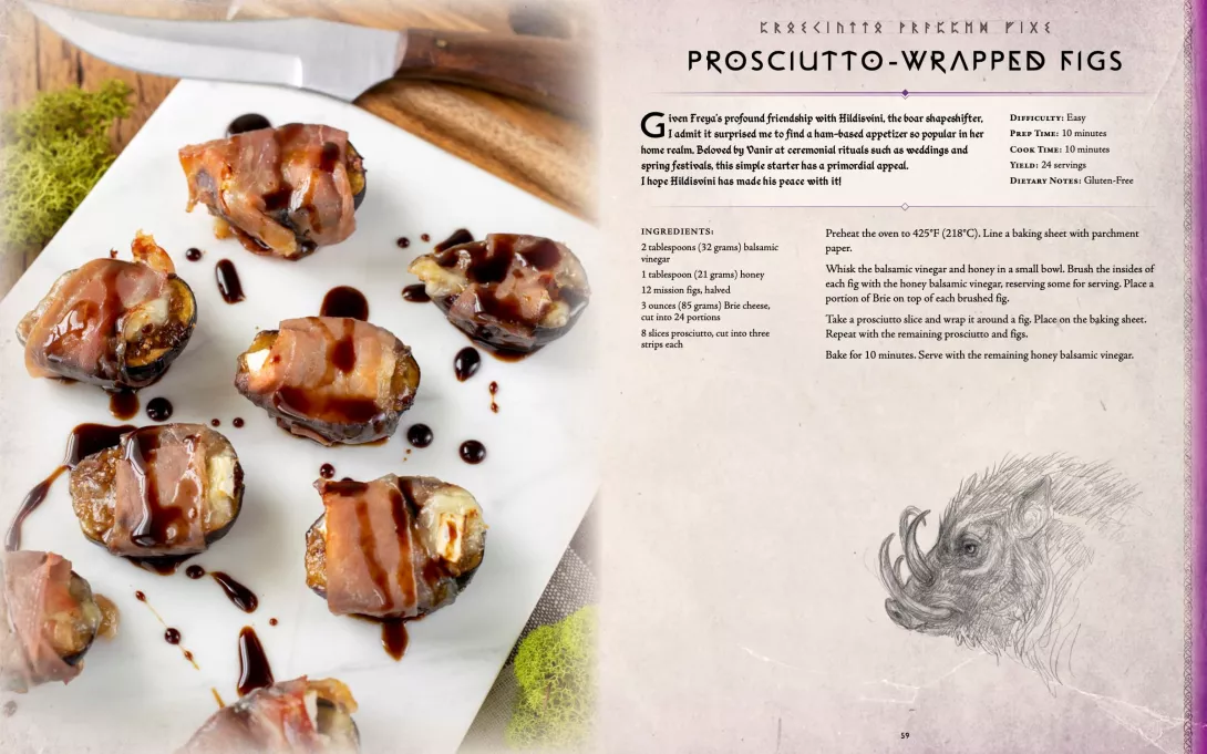 God of War official cookbook keittokirja viikunoita