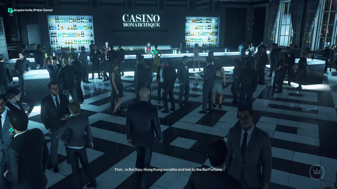 HITMAN 3 World of Assassination Le Chiffre tehtävän baarissa