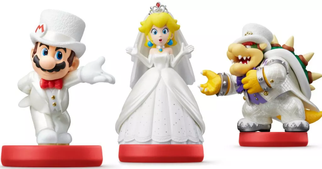 Mario Peach Bowser häävaatetus Super Mario Odyssey amiibo