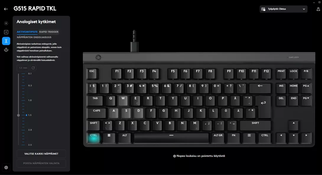 Logitech G Hub -ohjelma