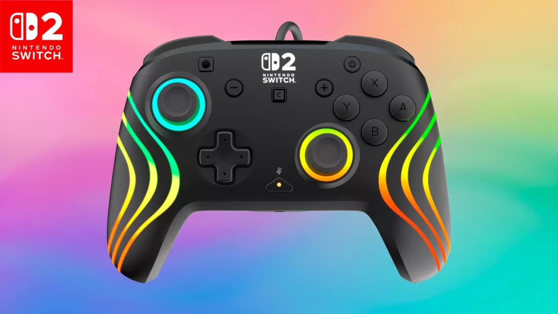 Nintendo Switch 2 Afterglow Wave Wired Controller virallinen kuva
