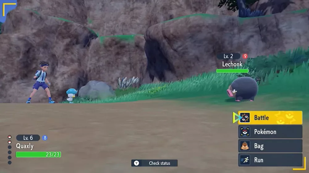 Pokemon Scarlet: taistelua