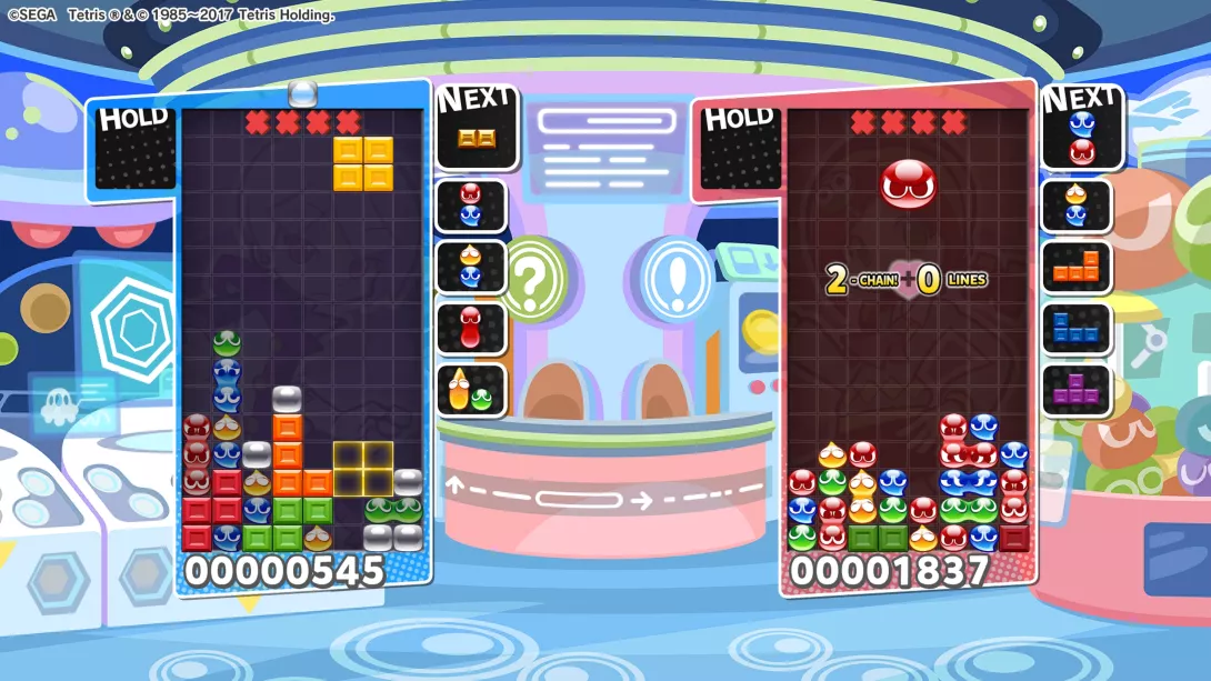 Puyo Puyo Tetris kaksi ruudukkoa