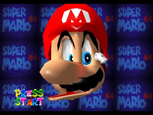 Super Mario 64 intro ruutu title