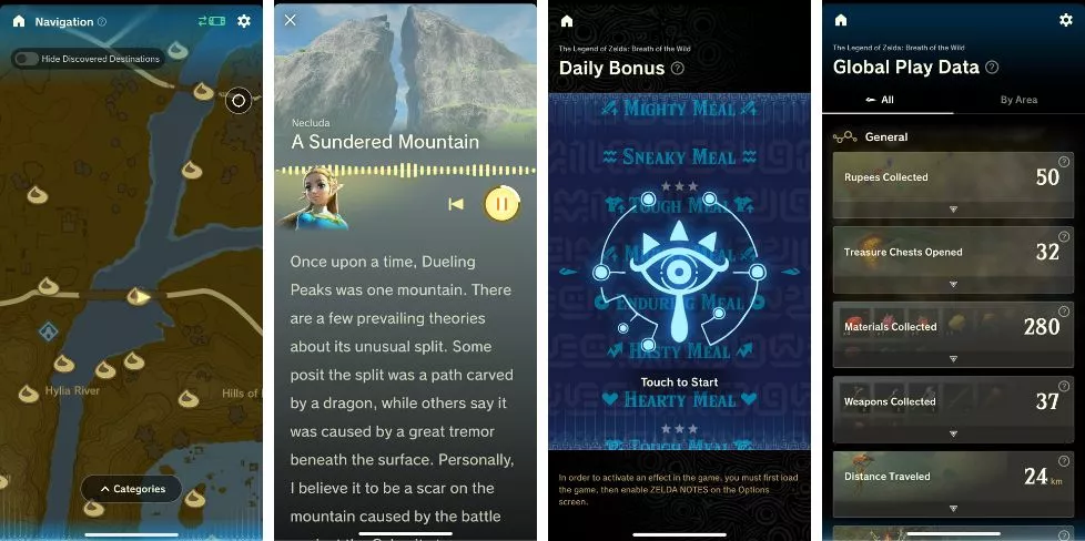 Zelda Notes -toiminnot kännykässä