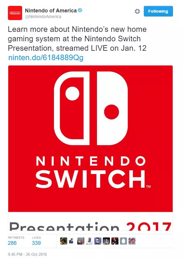 Switch Nintendo of America twiitti
