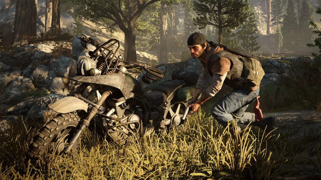 Days Gone hiippailua ja moottoripyörä