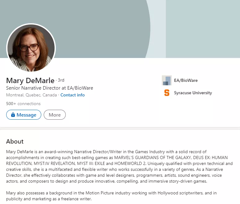Mary DeMarle Linkedin