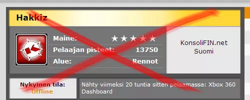 Hakkizin vanha pelaajakortti
