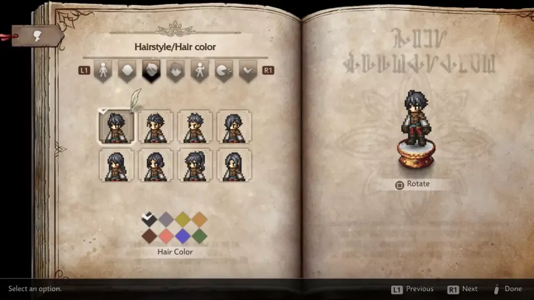 Octopath Traveler 0: hahmon luonti