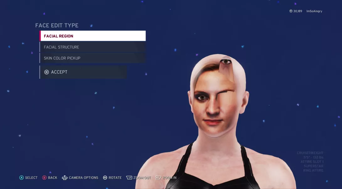 WWE 2K20 hahmonluonnissa jotain vikaa